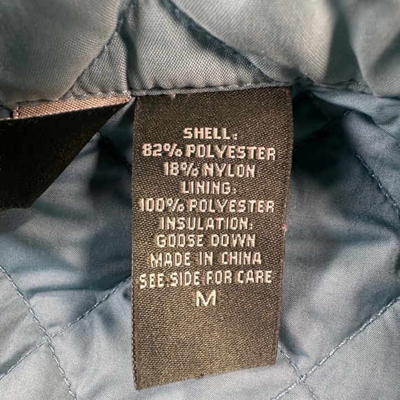 Eddie Bauer Quilted Goose Down Vest Womans M Teal Blue Insulated Zip Front - Picture 8 of 10